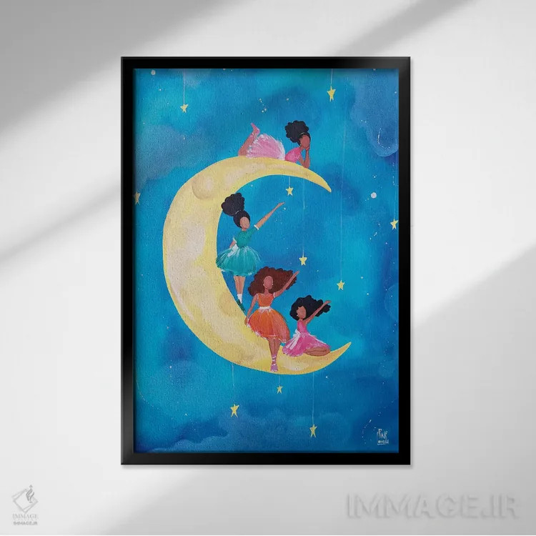 تابلو دکوراتیو دستیابی اثر پینکلومین - نمای قابدار مشکی