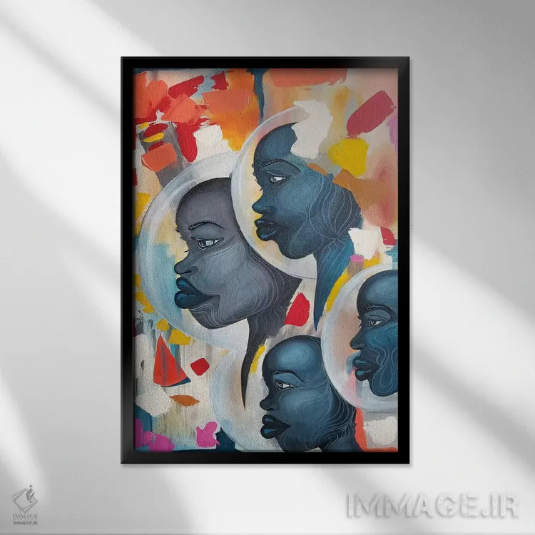 تابلو انتزاعی مادربورد اثر پینکلومین - نمای قابدار مشکی