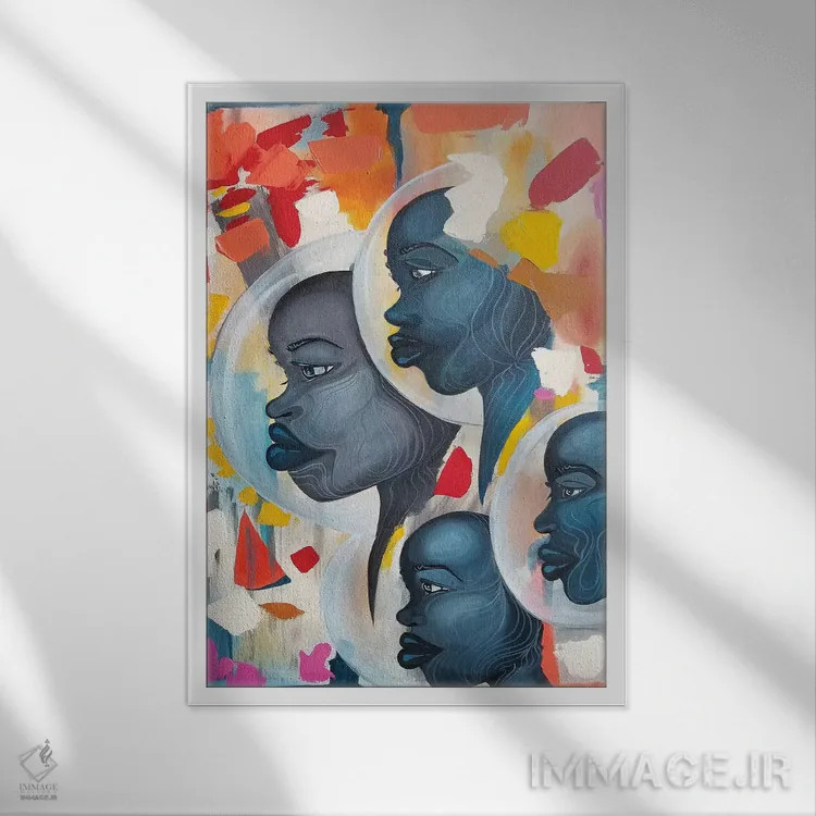 تابلو انتزاعی مادربورد اثر پینکلومین - نمای قابدار سفید