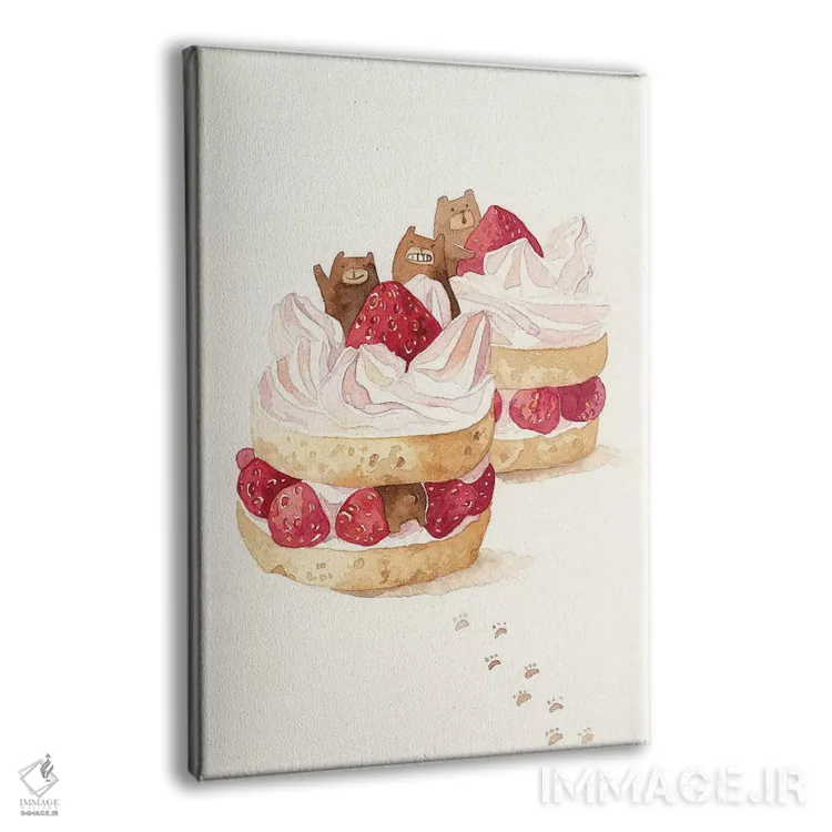 تابلو دکوراتیو کیک توت خرسی اثر پنلوپلولاوپرینتس - نمای پرسپکتیو محصول