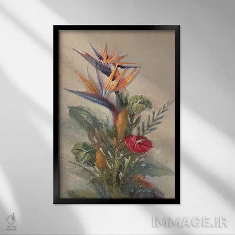 تابلو دکوراتیو بهشت گرمسیری اثر پل ماتنیا - نمای قابدار مشکی