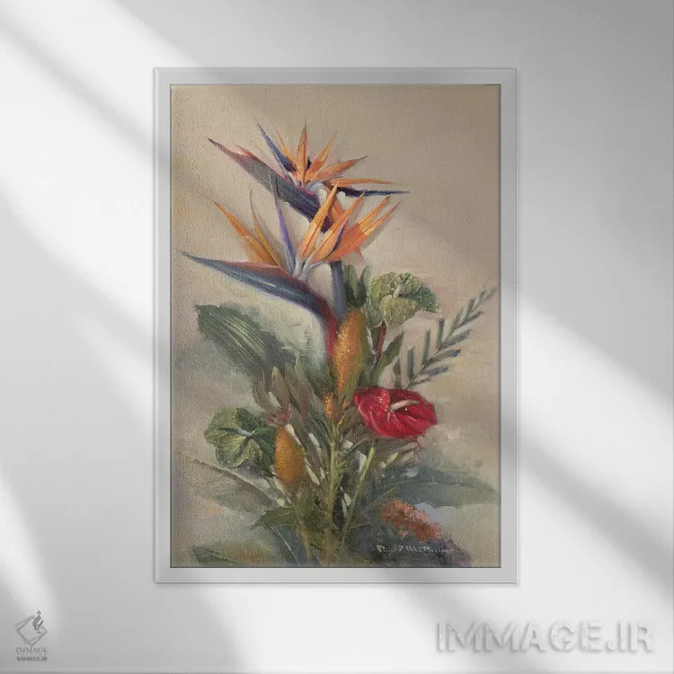 تابلو دکوراتیو بهشت گرمسیری اثر پل ماتنیا - نمای قابدار سفید