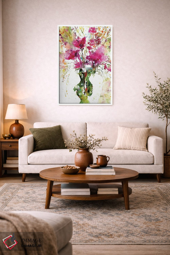تابلو دکوراتیو پائونیاهای صورتی زیبا اثر پاملا هارنوآ - D2W