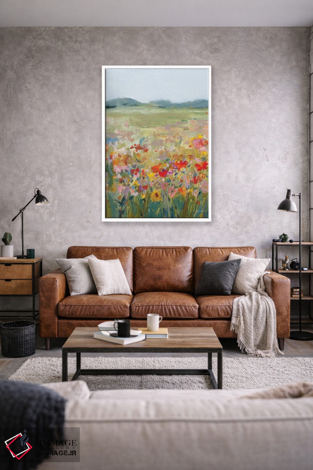 تابلو انتزاعی چمنزار گل های وحشی اثر پاملا مانگر - D1W