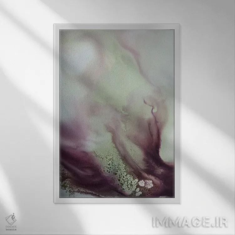 تابلو انتزاعی رقص آرامش ۲ اثر پترا مایکل دو فلاس - نمای قابدار سفید