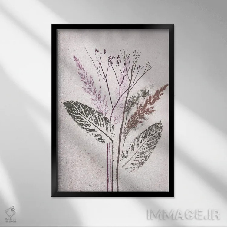 تابلو دکوراتیو دسته گل سه اثر پرنیله فولکارلی - نمای قابدار مشکی