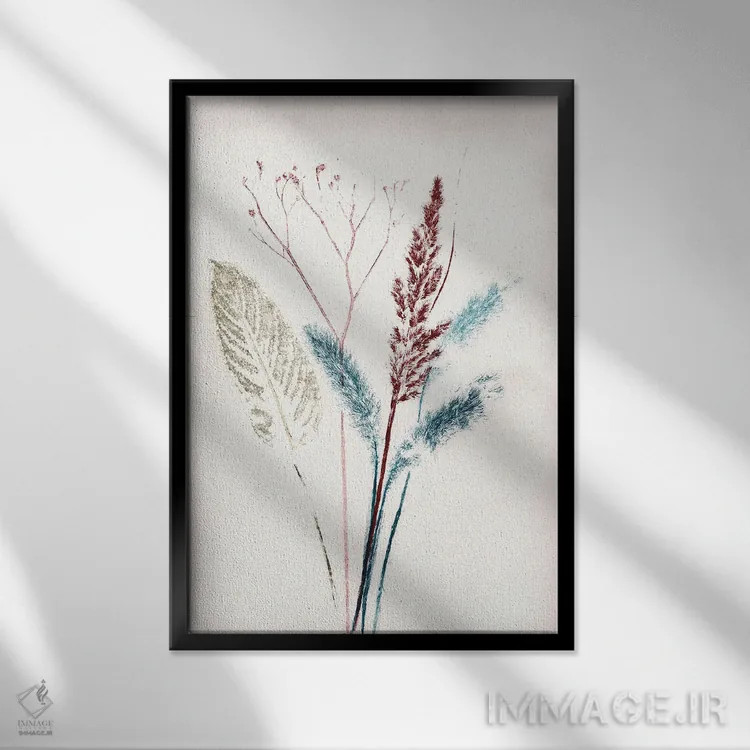 تابلو دکوراتیو دسته گل چهار اثر پرنیله فولکارلی - نمای قابدار مشکی