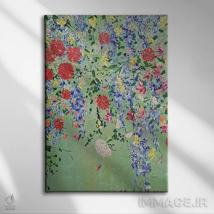 تابلو انتزاعی شکوفایی دوست داشتنی اثر کترین پنینگتون مایر - نمای روبهرو روی دیوار