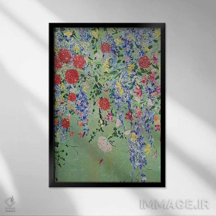 تابلو انتزاعی شکوفایی دوست داشتنی اثر کترین پنینگتون مایر - نمای قابدار مشکی