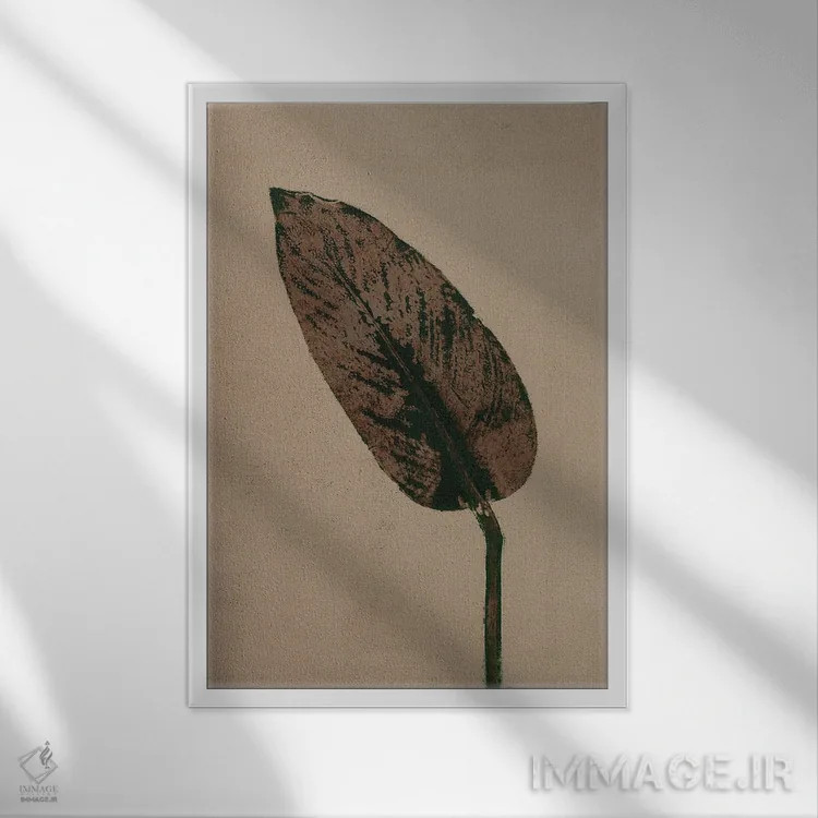 تابلو دکوراتیو کالاتیا قهوه ای اثر پرنیله فولکارلی - نمای قابدار سفید