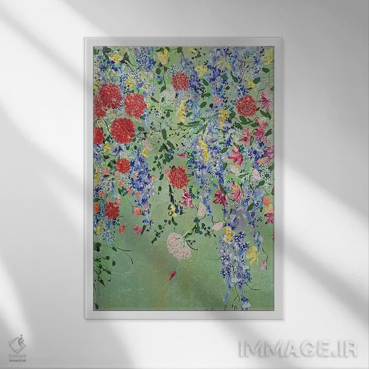 تابلو انتزاعی شکوفایی دوست داشتنی اثر کترین پنینگتون مایر - نمای قابدار سفید