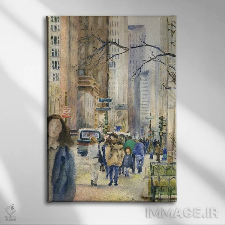 تابلو دکوراتیو خیابان میشیگان در مرکز شیکاگو اثر پائولا ناتان - نمای روبهرو روی دیوار