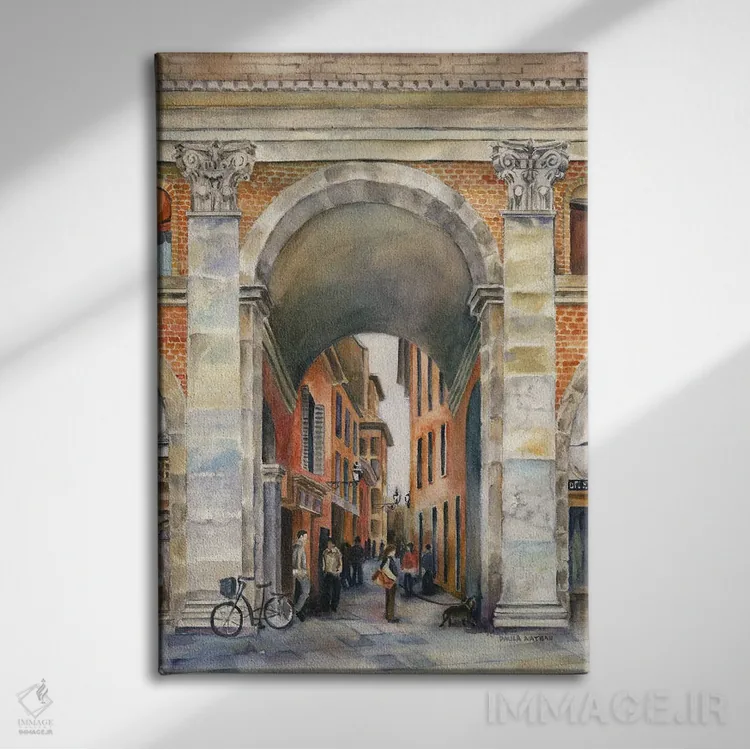 تابلو دکوراتیو Italy Arch,طاق بولونیا ایتالیا اثر پائولا ناتان - نمای روبهرو روی دیوار