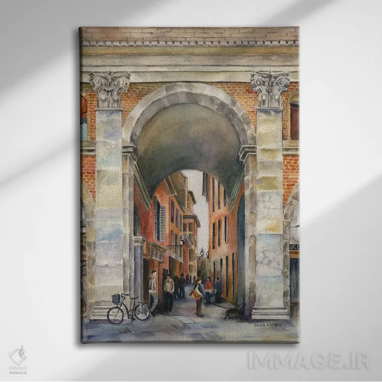 تابلو دکوراتیو Italy Arch,طاق بولونیا ایتالیا اثر پائولا ناتان - نمای روبهرو روی دیوار