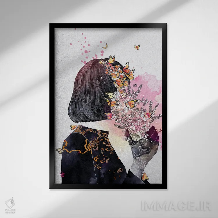 تابلو دکوراتیو پاکسازی ۱ اثر پراید نیاشا - نمای قابدار مشکی