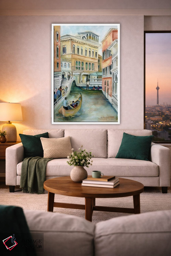 تابلو دکوراتیو Italy-Canal And Gondola,کانال و گوندولا در ونیز ایتالیا اثر پائولا ناتان - D1W