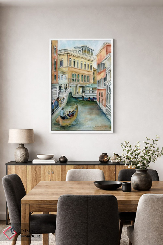 تابلو دکوراتیو Italy-Canal And Gondola,کانال و گوندولا در ونیز ایتالیا اثر پائولا ناتان - D5W