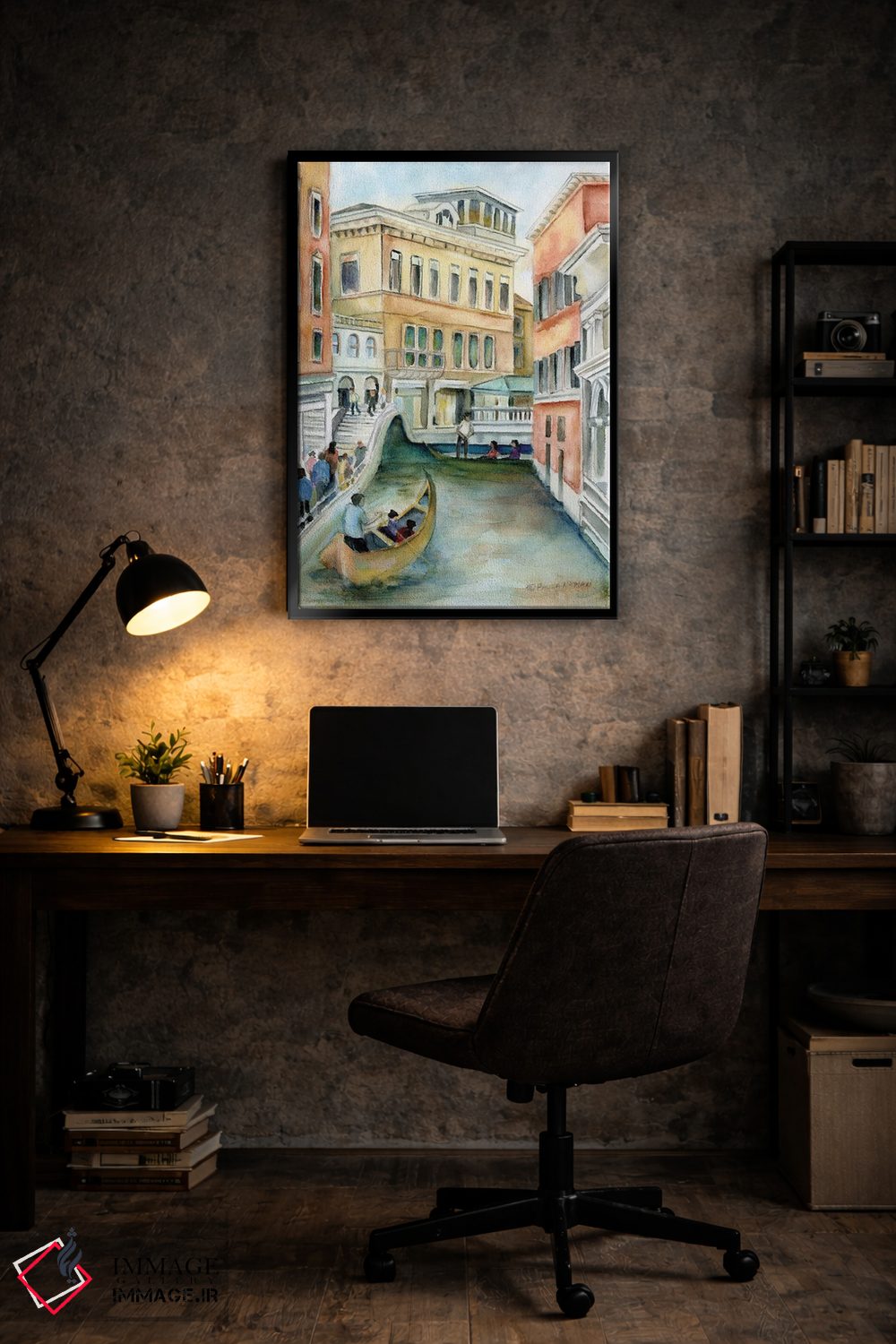 تابلو دکوراتیو Italy-Canal And Gondola,کانال و گوندولا در ونیز ایتالیا اثر پائولا ناتان - D6B