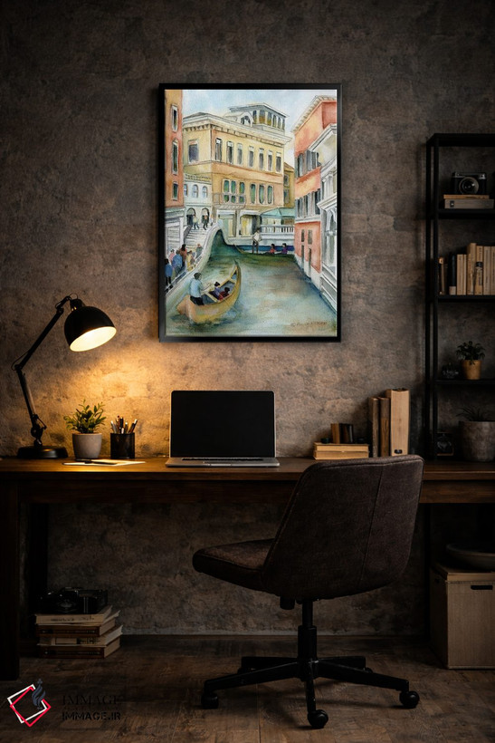 تابلو دکوراتیو Italy-Canal And Gondola,کانال و گوندولا در ونیز ایتالیا اثر پائولا ناتان - D6B
