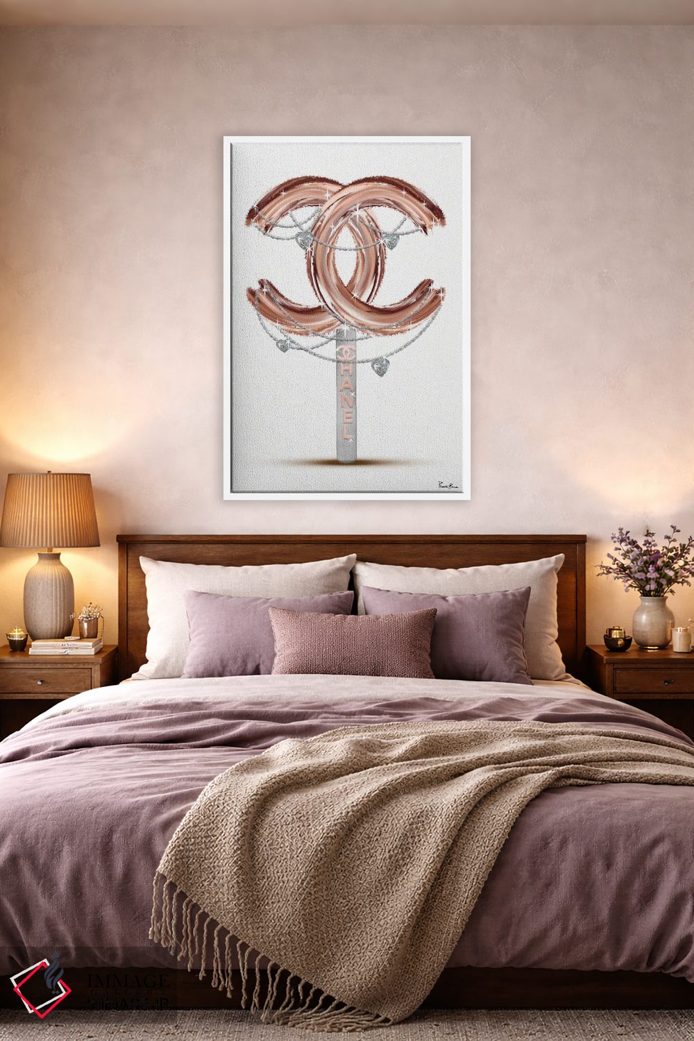 تابلو دکوراتیو آبنبات فشن رزگلد اکلیلی اثر پوماکای بارون - D2W