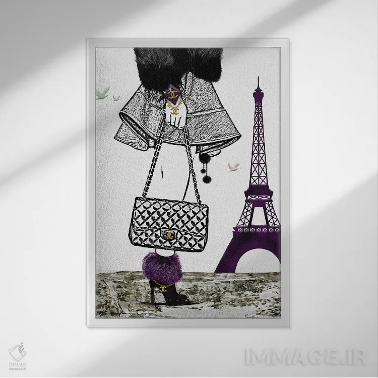 تابلو دکوراتیو Paris II,سلام پاریس ۲ اثر پوماکای بارون - نمای قابدار سفید