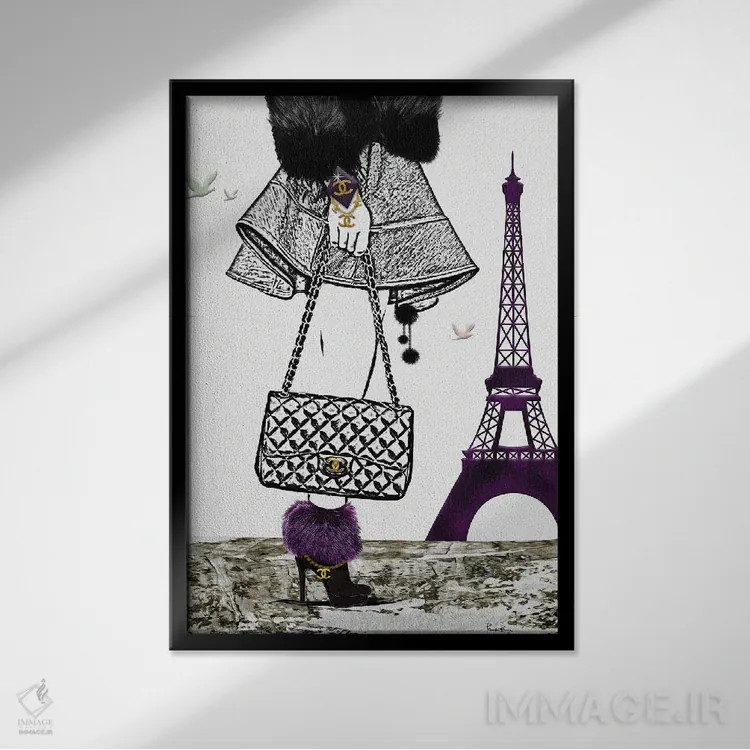 تابلو دکوراتیو Paris II,سلام پاریس ۲ اثر پوماکای بارون - نمای قابدار مشکی