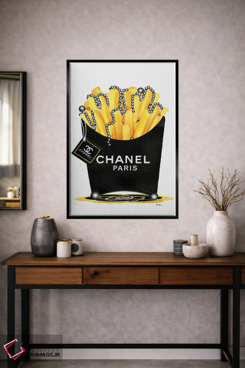 تابلو دکوراتیو سیب زمینی سرخ کرده Chanel تازه و مروارید اثر پوماکای بارون - D2B