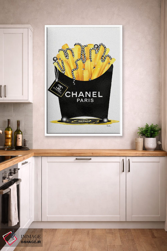 تابلو دکوراتیو سیب زمینی سرخ کرده Chanel تازه و مروارید اثر پوماکای بارون - D3W