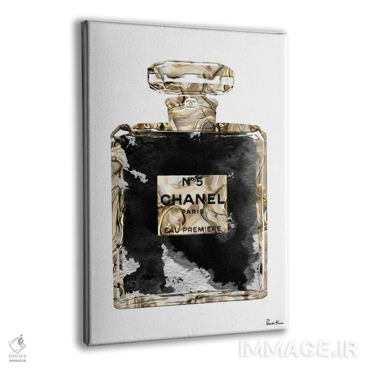 تابلو دکوراتیو هنر شیشه عطر طلایی مشکی مسی II اثر پوماکای بارون - نمای پرسپکتیو محصول