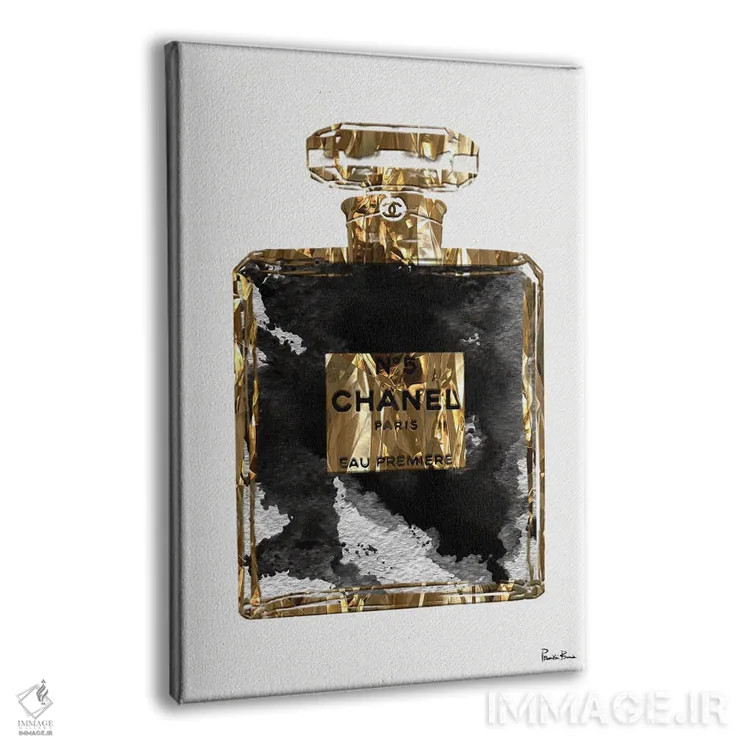 تابلو دکوراتیو هنر شیشه عطر طلایی مشکی مسی III اثر پوماکای بارون - نمای پرسپکتیو محصول