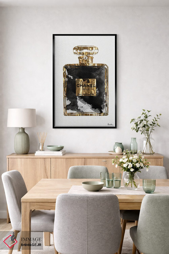 تابلو دکوراتیو هنر شیشه عطر طلایی مشکی مسی III اثر پوماکای بارون - D6B