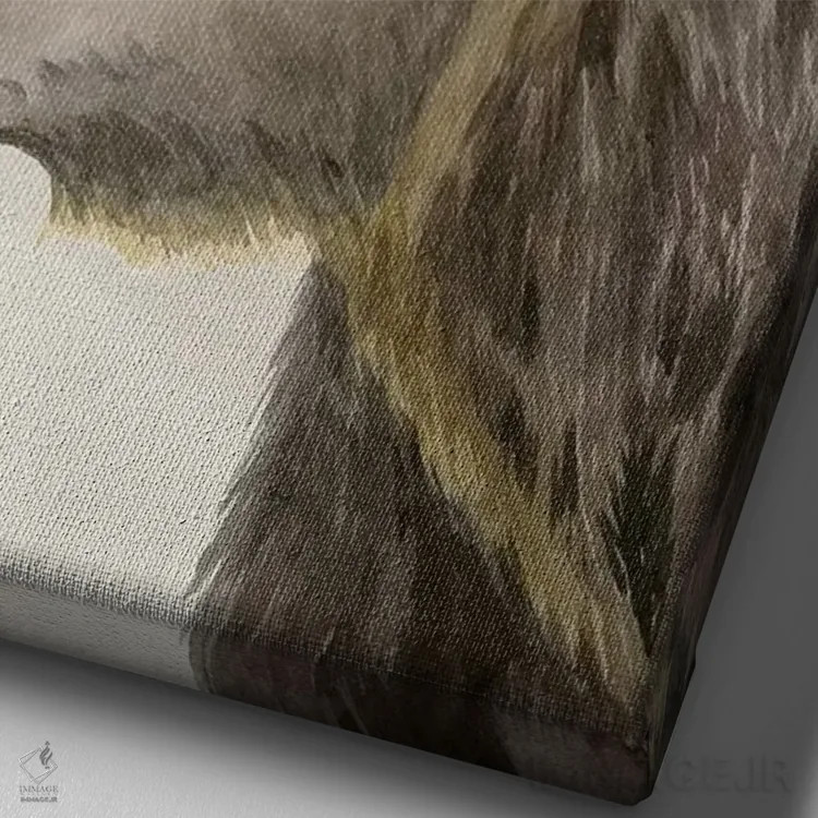 تابلو دکوراتیو دوست جنگل دو اثر گریس پاپ - نمای نزدیک بافت بوم