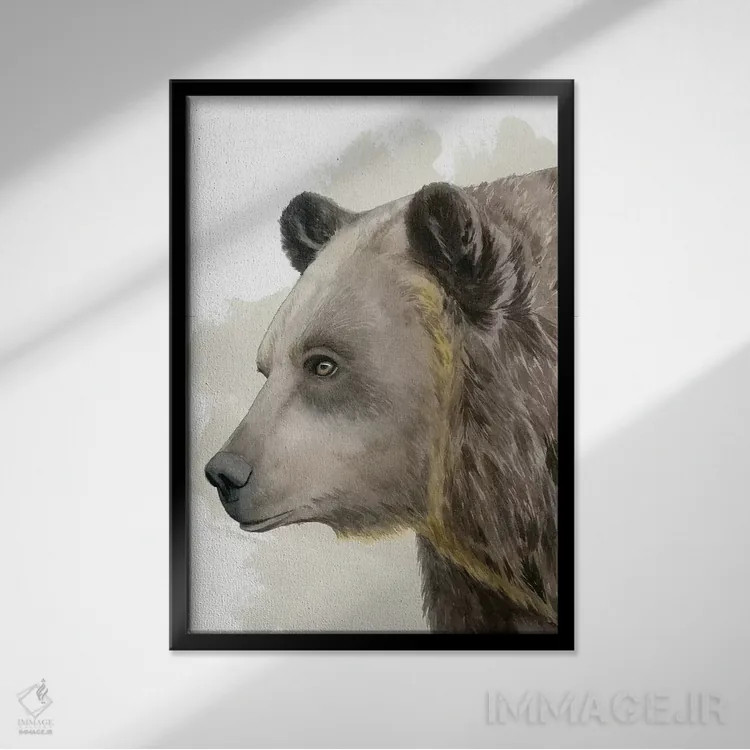 تابلو دکوراتیو دوست جنگل دو اثر گریس پاپ - نمای قابدار مشکی