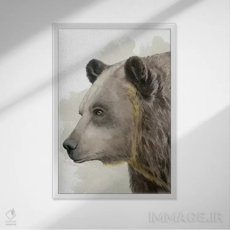 تابلو دکوراتیو دوست جنگل دو اثر گریس پاپ - نمای قابدار سفید