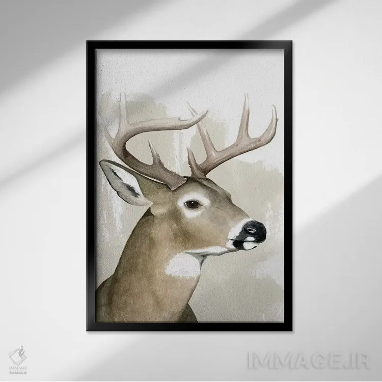 تابلو دکوراتیو دوست جنگل یک اثر گریس پاپ - نمای قابدار مشکی