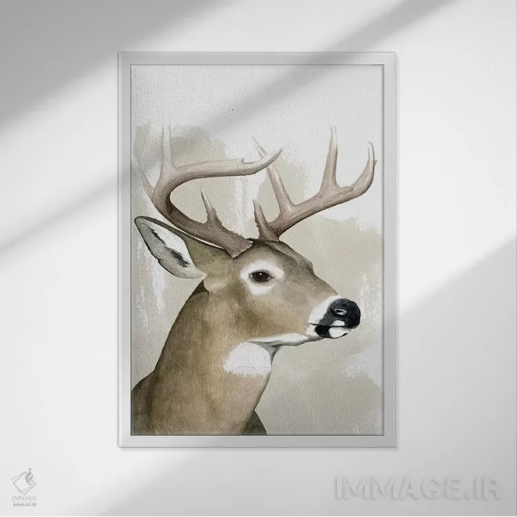 تابلو دکوراتیو دوست جنگل یک اثر گریس پاپ - نمای قابدار سفید