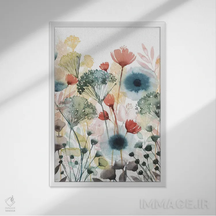 تابلو دکوراتیو خرده ریزهای آفتابی یک اثر گریس پاپ - نمای قابدار سفید