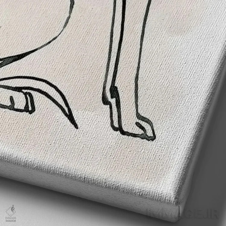 تابلو دکوراتیو طرح تازی یک اثر گریس پاپ - نمای نزدیک بافت بوم