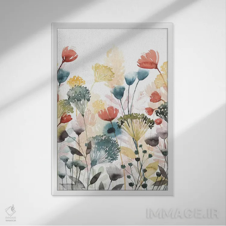 تابلو دکوراتیو خرده ریزهای آفتابی دو اثر گریس پاپ - نمای قابدار سفید