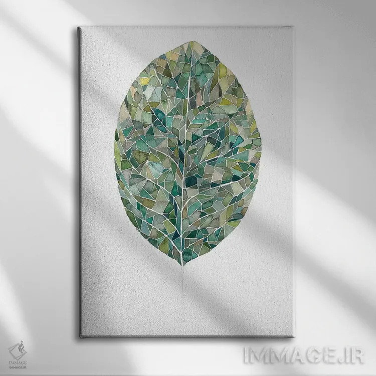 تابلو دکوراتیو جزئیات سرسبز چهار اثر گریس پاپ - نمای روبهرو روی دیوار