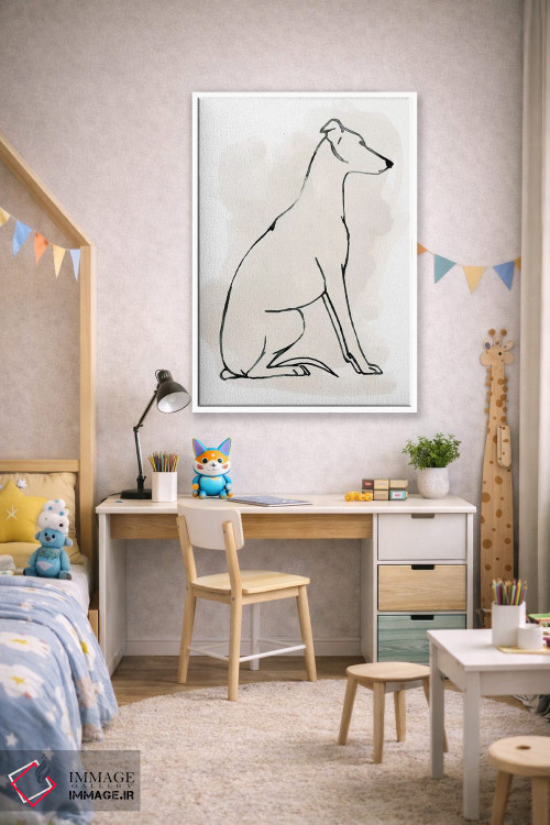 تابلو دکوراتیو طرح تازی یک اثر گریس پاپ - D1W