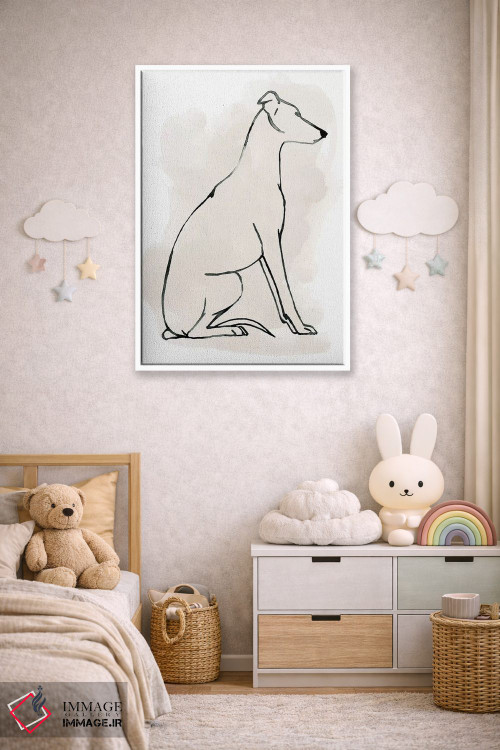 تابلو دکوراتیو طرح تازی یک اثر گریس پاپ - D3W