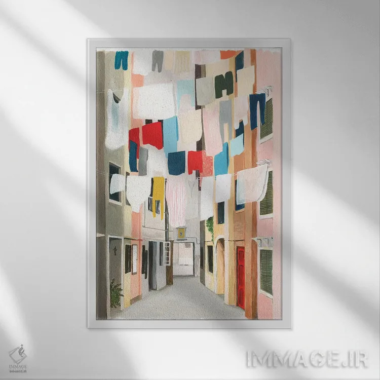 تابلو دکوراتیو روز شستشو یک اثر گریس پاپ - نمای قابدار سفید