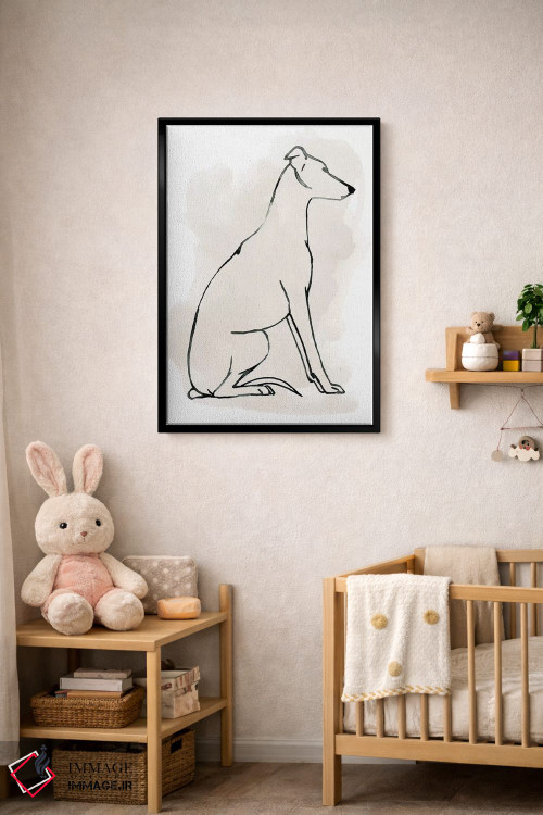 تابلو دکوراتیو طرح تازی یک اثر گریس پاپ - D5B