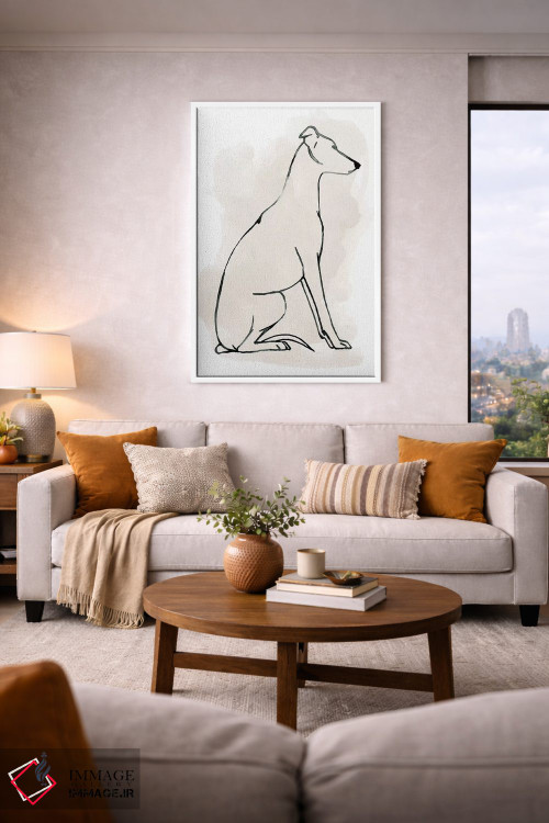 تابلو دکوراتیو طرح تازی یک اثر گریس پاپ - D4W