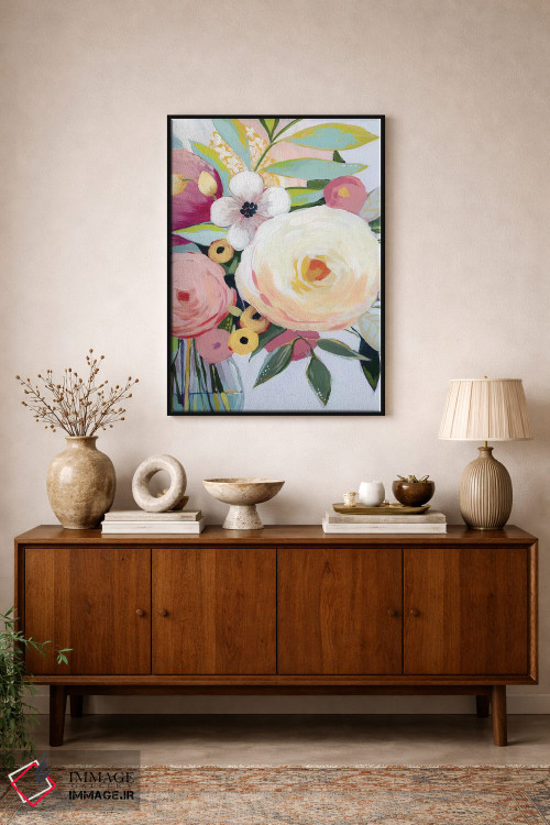 تابلو دکوراتیو دسته گل جورجیا دو اثر گریس پاپ - D1B