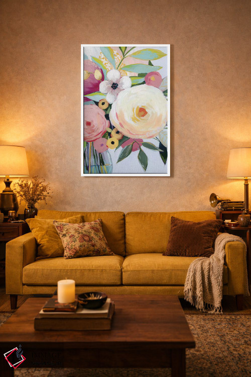 تابلو دکوراتیو دسته گل جورجیا دو اثر گریس پاپ - D2W