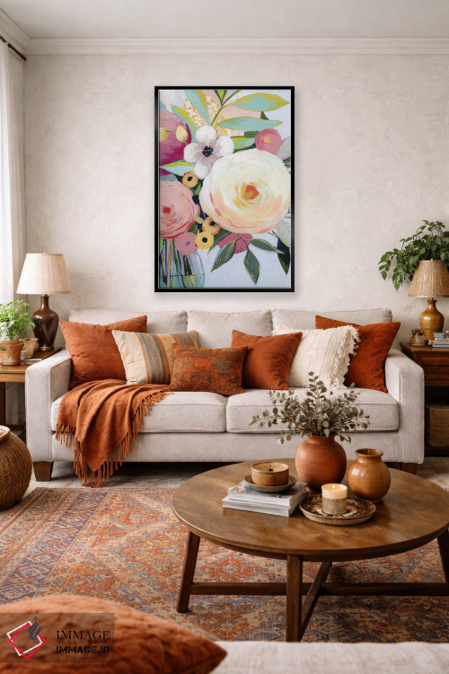 تابلو دکوراتیو دسته گل جورجیا دو اثر گریس پاپ - D4B