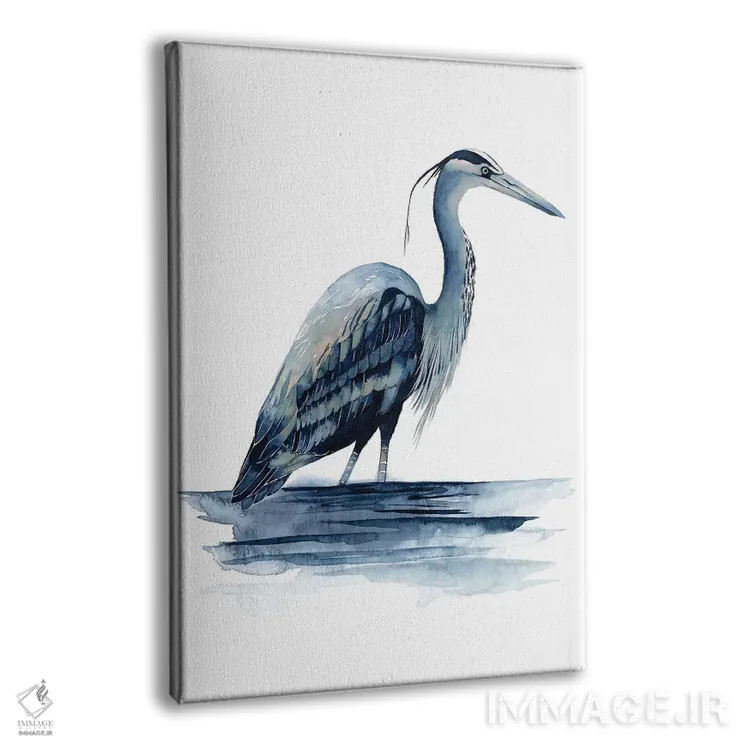 تابلو دکوراتیو حواصیل لاجوردی دو اثر گریس پاپ - نمای پرسپکتیو محصول