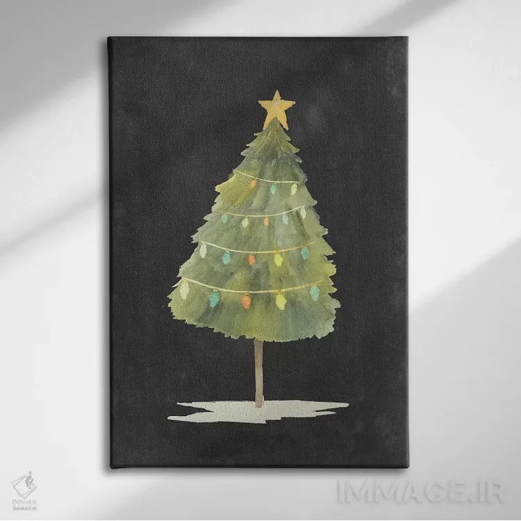 تابلو دکوراتیو درخشش کریسمس یک اثر گریس پاپ - نمای روبهرو روی دیوار